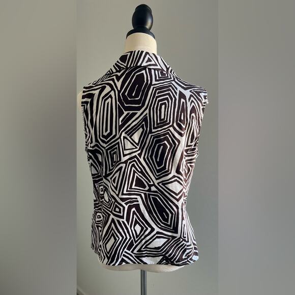 Jones New York Stretch Sleeveless Ruched Side Wrap Pull Over Blouse Shirt Sz L - Picture 8 of 10